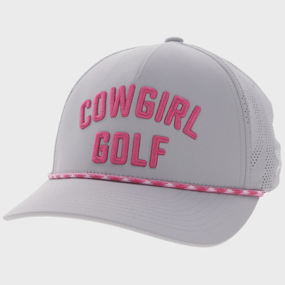 Cowgirl Golf" Hat Grey w/Pink