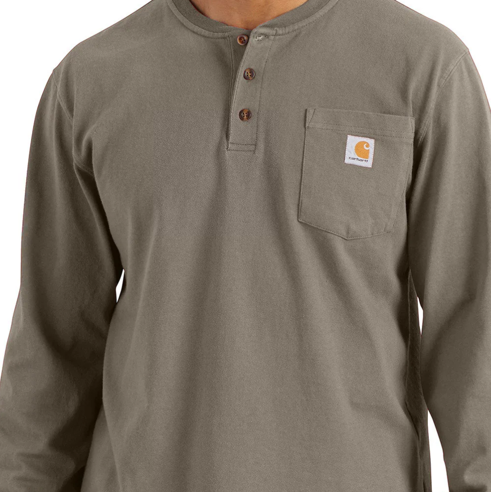K128 Loose Fit Henley Desert LS
