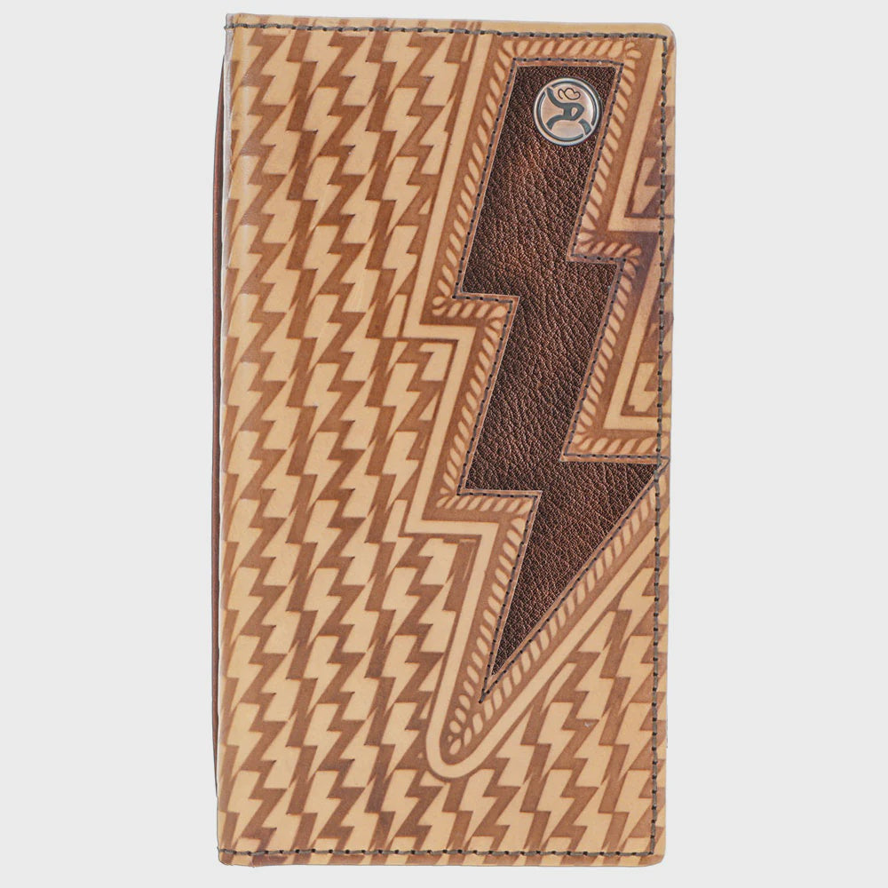 "Zemi" Tan Basket Weave w/ Brown Lightning Bolt