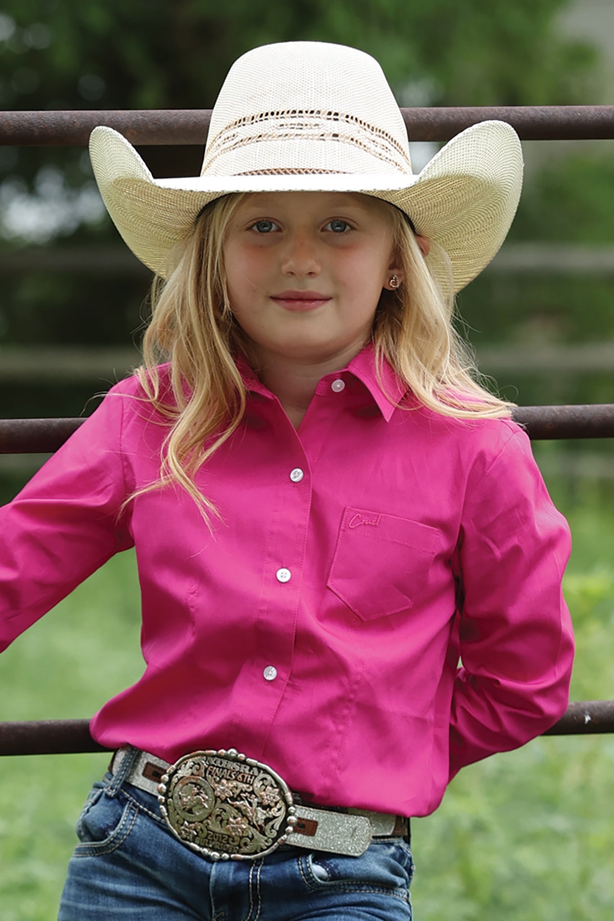 GIRLS L/S SLEEVE SOLID PINK
