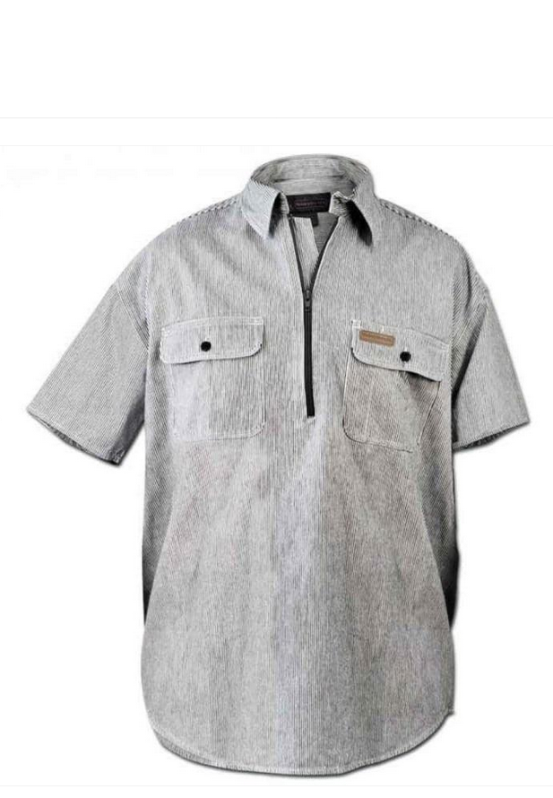 SHORT SLEEVE 1/4 ZIP HICKORY