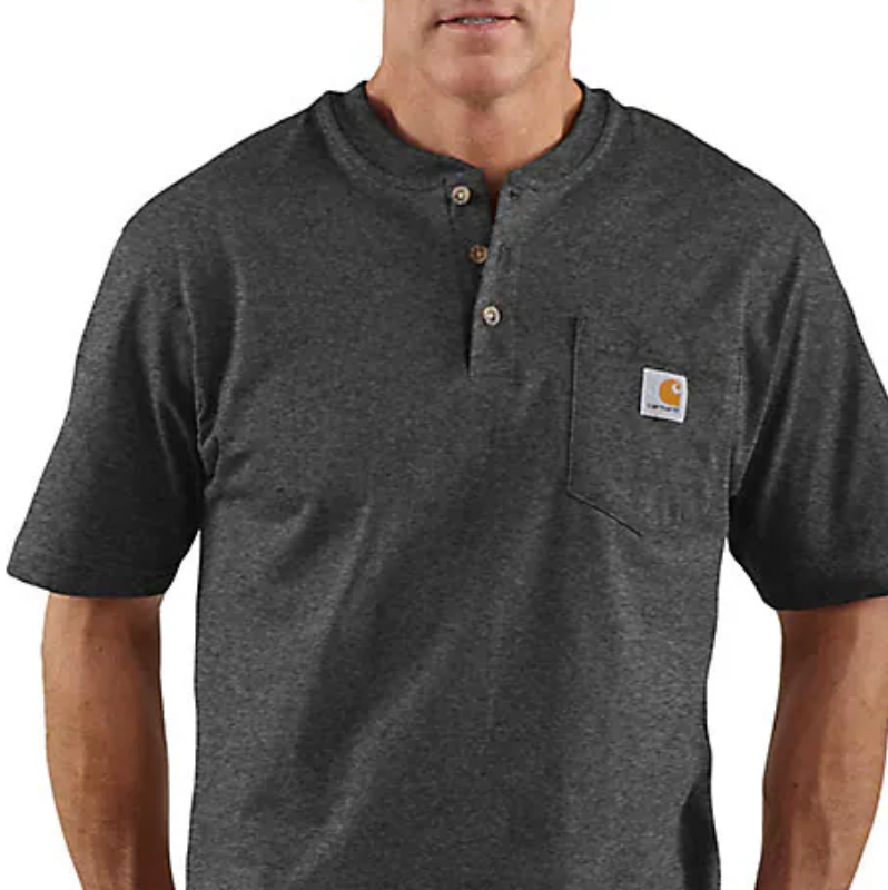 K84 Loose Fit Henley Charcoal SS